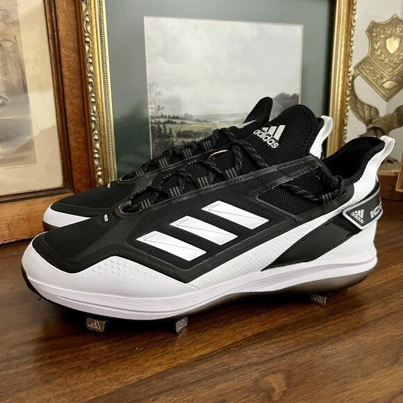 Adidas Icon 7 Boost Baseball Cleats Size 13 Metal Black White FY4178 NWT - Picture 7 of 8